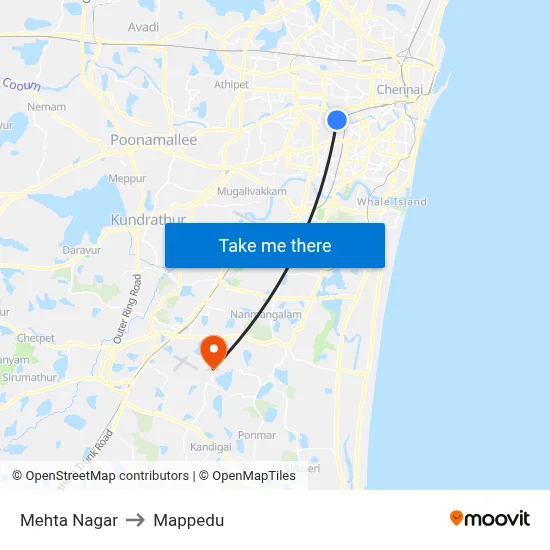 Mehta Nagar to Mappedu map