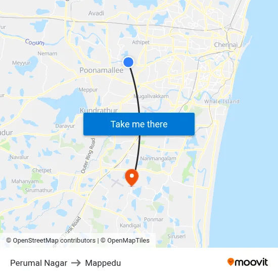 Perumal Nagar to Mappedu map