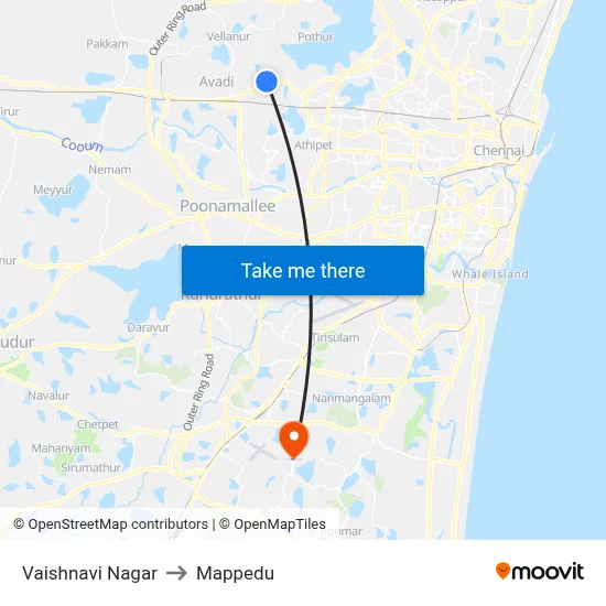Vaishnavi Nagar to Mappedu map