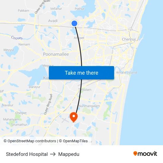 Stedeford Hospital to Mappedu map