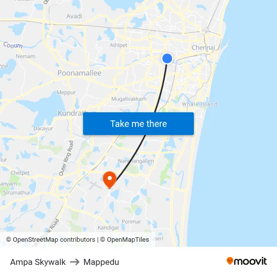 Ampa Skywalk to Mappedu map