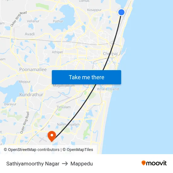 Sathiyamoorthy Nagar to Mappedu map