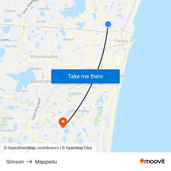 Simson to Mappedu map