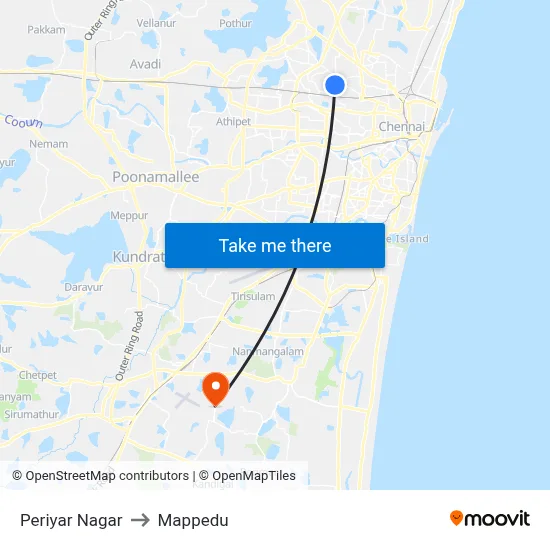 Periyar Nagar to Mappedu map