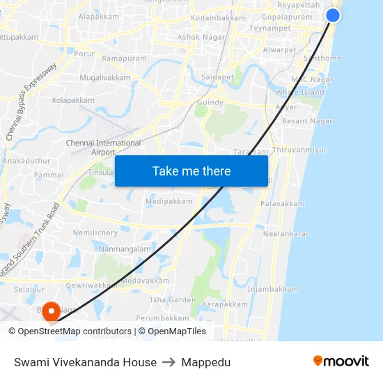 Swami Vivekananda House to Mappedu map