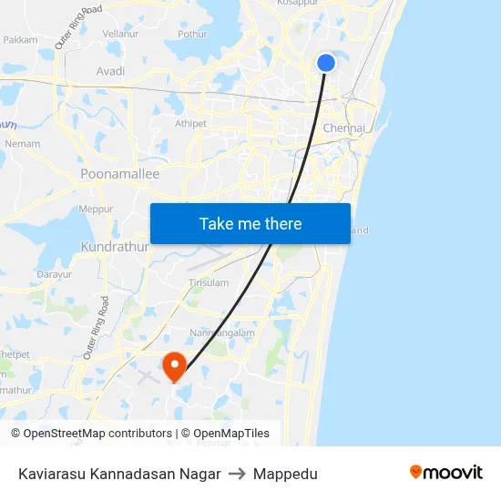 Kaviarasu Kannadasan Nagar to Mappedu map