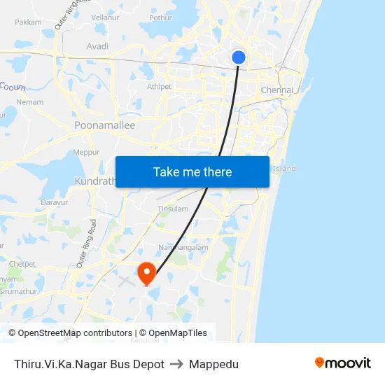 Thiru.Vi.Ka.Nagar Bus Depot to Mappedu map