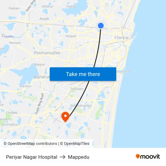 Periyar Nagar Hospital to Mappedu map