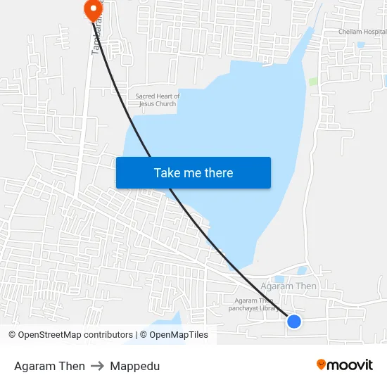 Agaram Then to Mappedu map