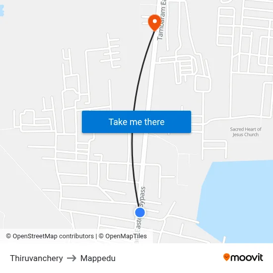 Thiruvanchery to Mappedu map
