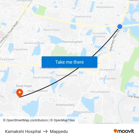 Kamakshi Hospital to Mappedu map