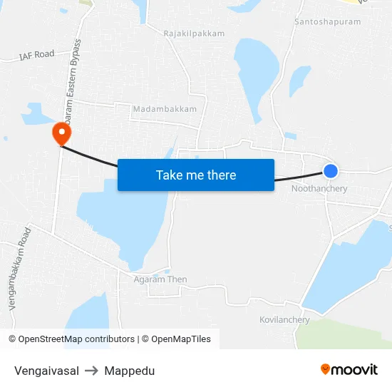Vengaivasal to Mappedu map