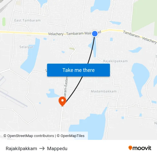 Rajakilpakkam to Mappedu map