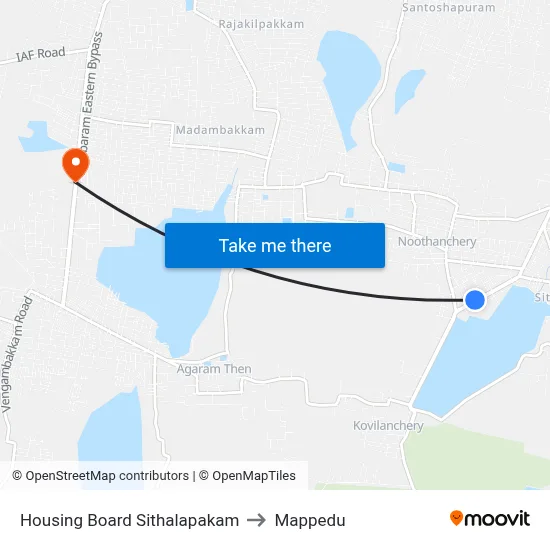 Housing Board Sithalapakam to Mappedu map