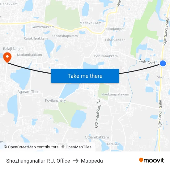 Shozhanganallur P.U. Office to Mappedu map