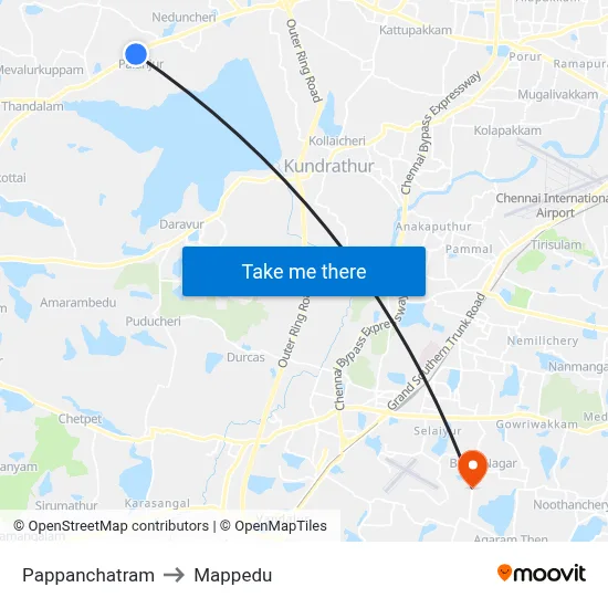 Pappanchatram to Mappedu map