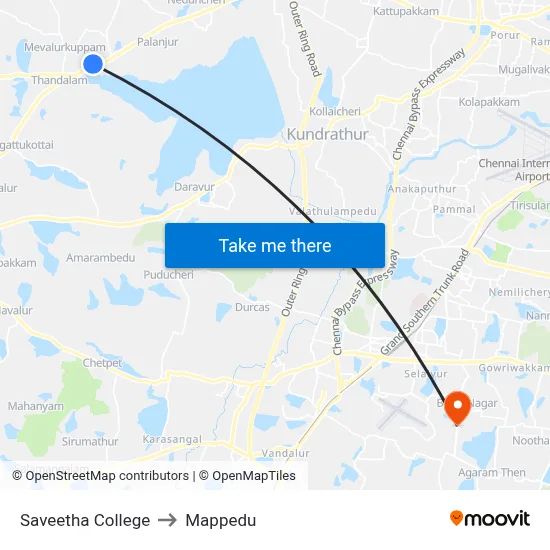 Saveetha College to Mappedu map