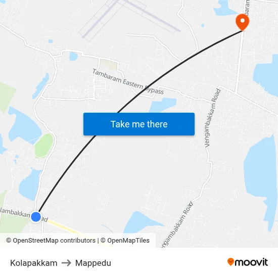 Kolapakkam to Mappedu map