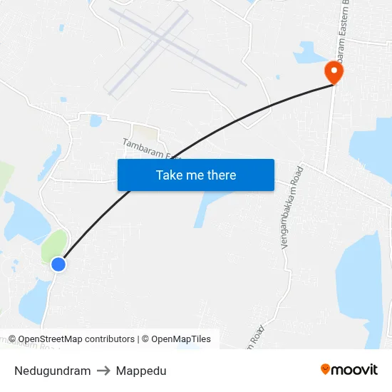 Nedugundram to Mappedu map
