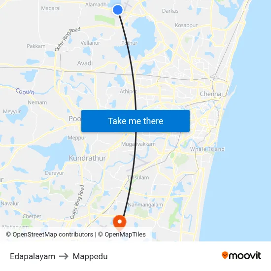 Edapalayam to Mappedu map