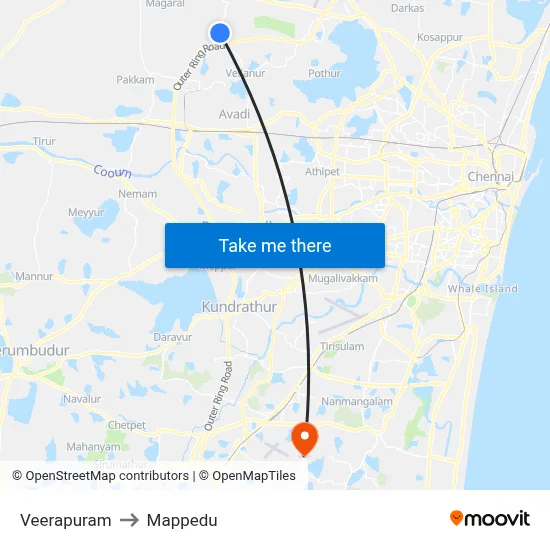 Veerapuram to Mappedu map