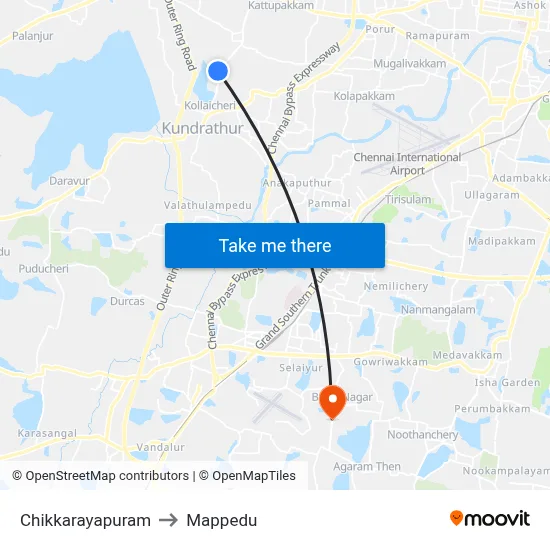 Chikkarayapuram to Mappedu map