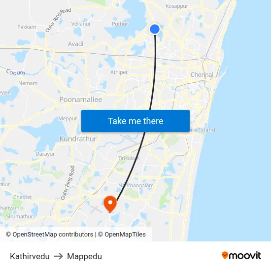Kathirvedu to Mappedu map