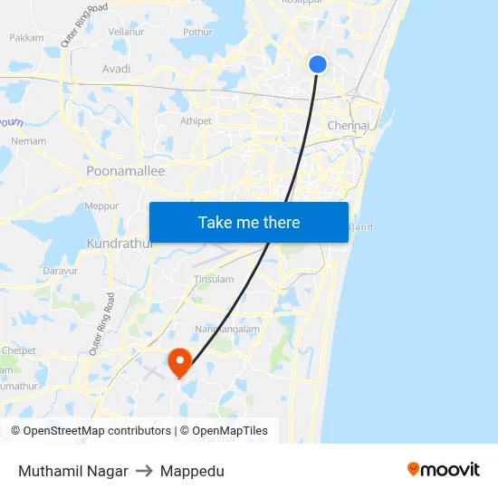 Muthamil Nagar to Mappedu map