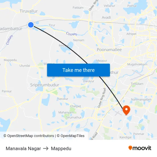 Manavala Nagar to Mappedu map