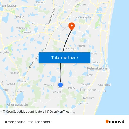 Ammapettai to Mappedu map