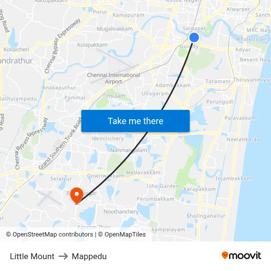 Little Mount to Mappedu map