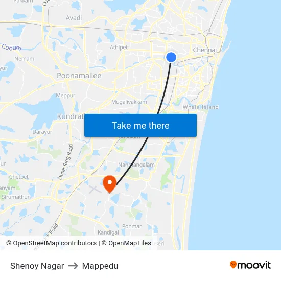 Shenoy Nagar to Mappedu map