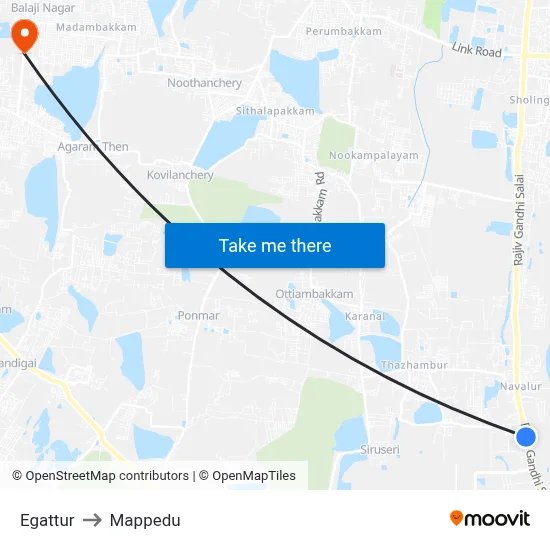 Egattur to Mappedu map
