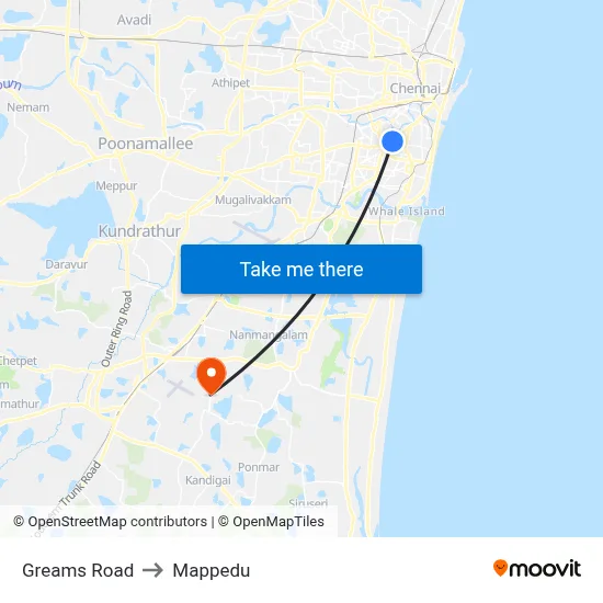 Greams Road to Mappedu map
