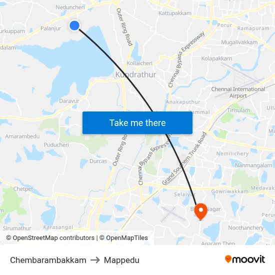 Chembarambakkam to Mappedu map