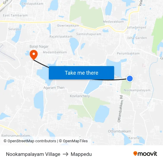 Nookampalayam Village to Mappedu map