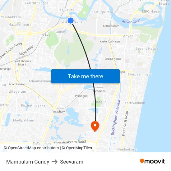 Mambalam Gundy to Seevaram map