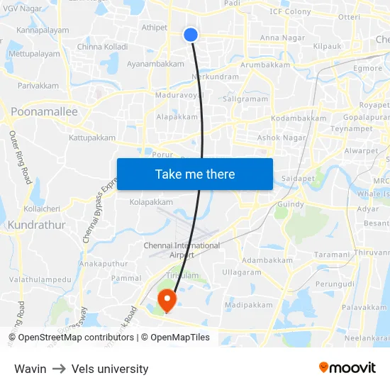 Wavin to Vels university map