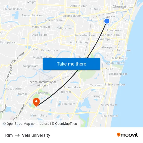 Idm to Vels university map
