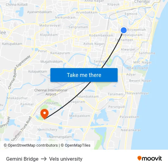 Gemini Bridge to Vels university map