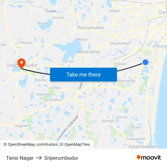 Tansi Nagar to Sriperumbudur map