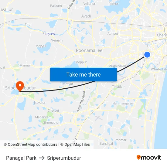 Panagal Park to Sriperumbudur map