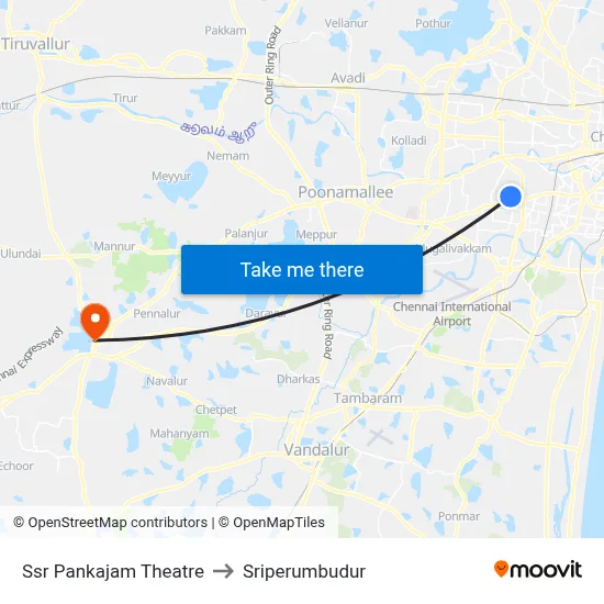 Ssr Pankajam Theatre to Sriperumbudur map