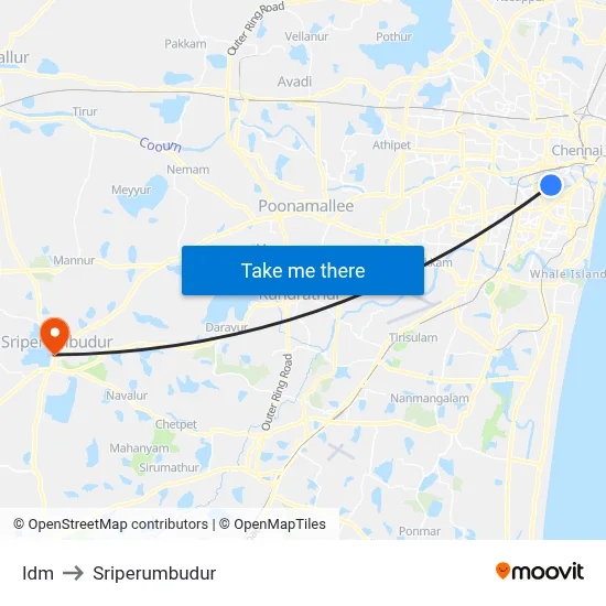 Idm to Sriperumbudur map