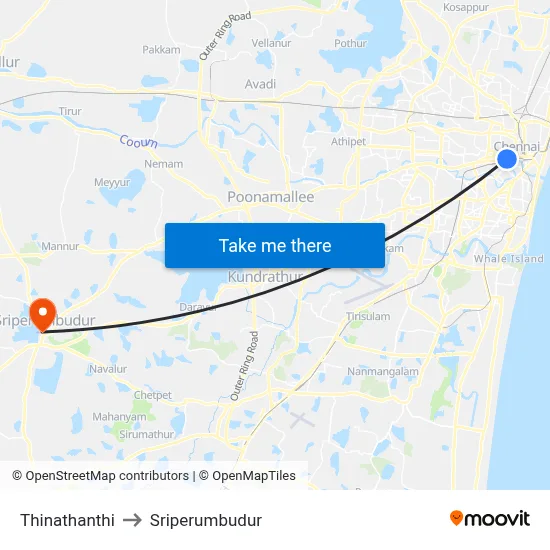 Thinathanthi to Sriperumbudur map