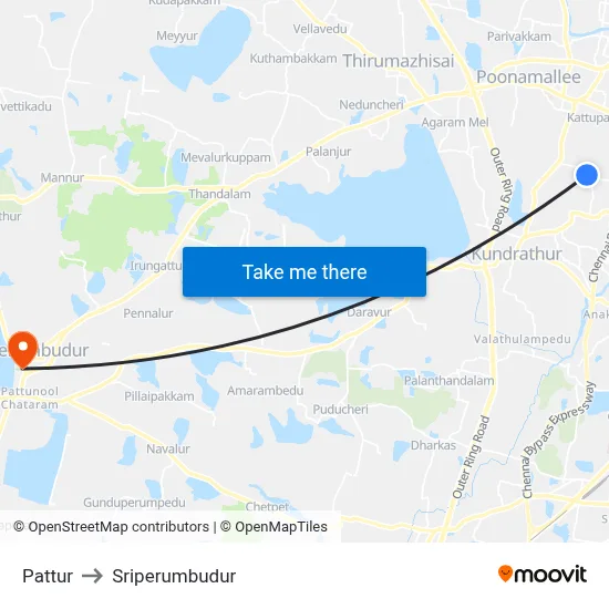 Pattur to Sriperumbudur map