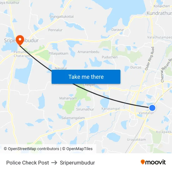 Police Check Post to Sriperumbudur map