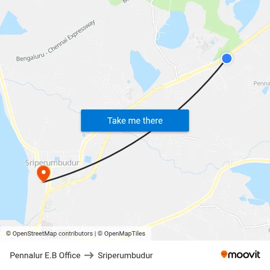 Pennalur E.B Office to Sriperumbudur map