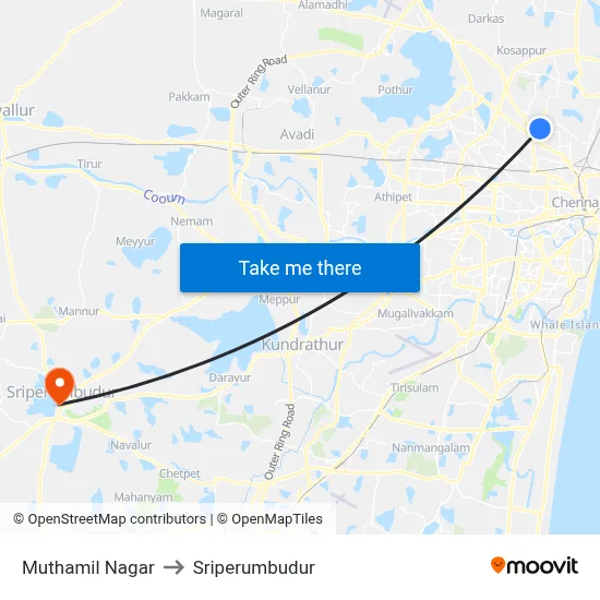 Muthamil Nagar to Sriperumbudur map