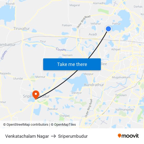 Venkatachalam Nagar to Sriperumbudur map